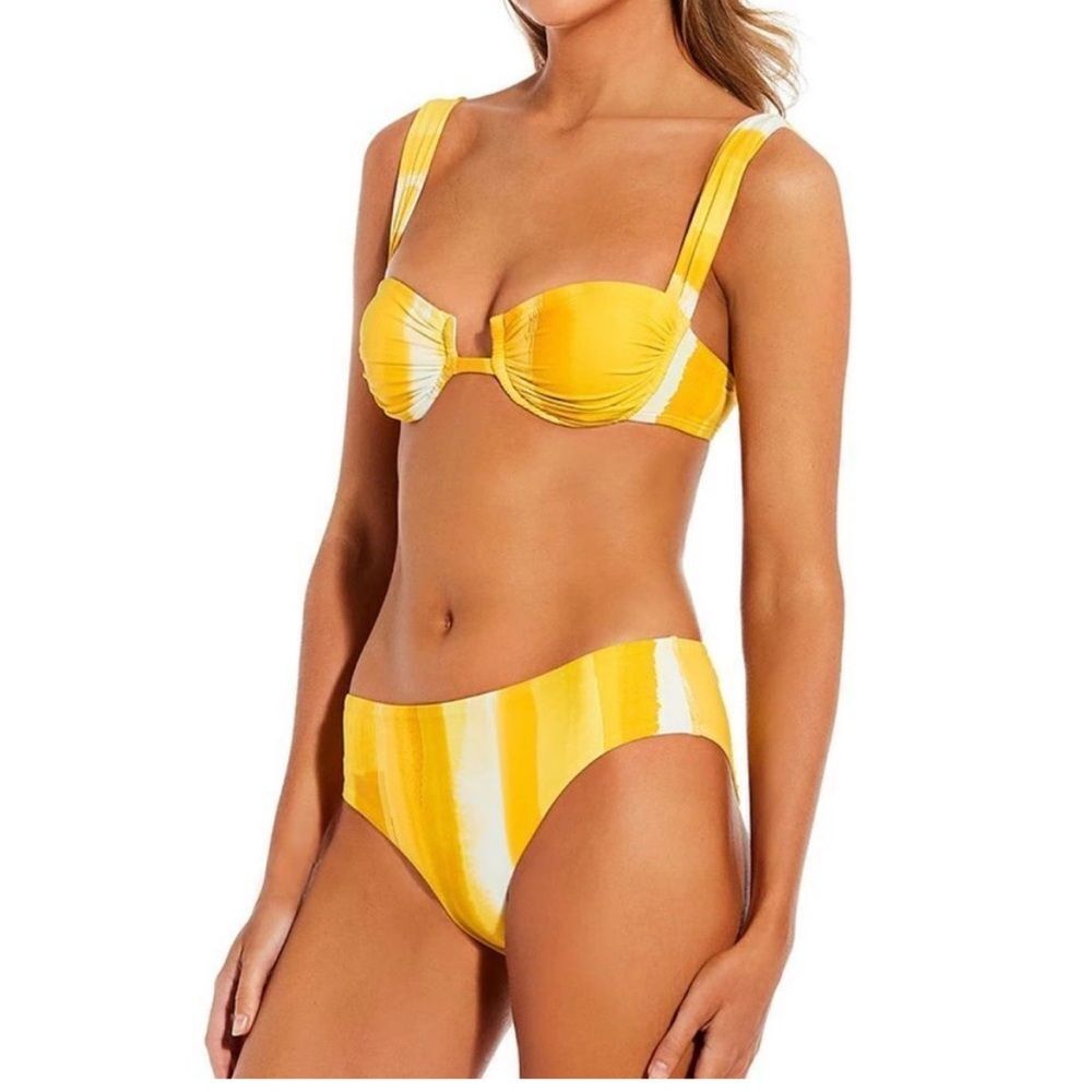 Yellow Striped Bikini Set